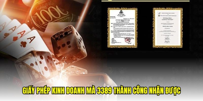 Giấy phép kinh doanh mà 3389 thành công nhận được